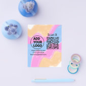 シンプルq rコーミニマルド追加ロゴスキャンコード名we チラシ (シングル)