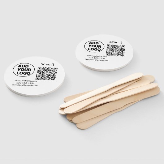 シンプルq rコーミニマルド追加ロゴスキャンコード名we ハンドファン (組立なし)