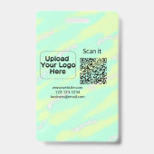 シンプルq rコーミニマルド追加ロゴスキャンコード名we バッジ (裏面)