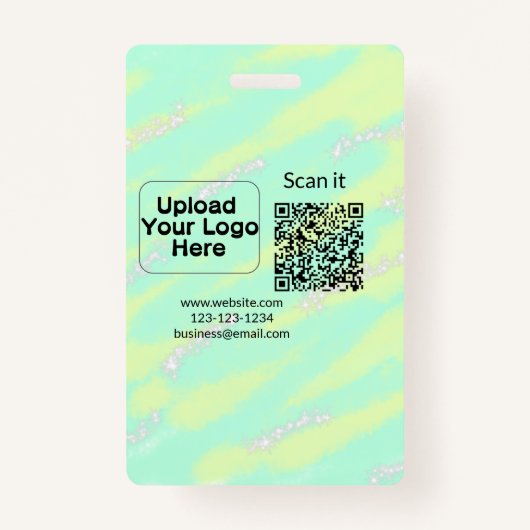 シンプルq rコーミニマルド追加ロゴスキャンコード名we バッジ (正面)