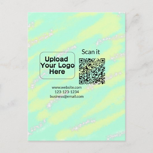 シンプルq rコーミニマルド追加ロゴスキャンコード名we ポストカード (正面)