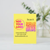 シンプルq rコーミニマルド追加ロゴスキャンコード名we ポストカード (スタンド正面)