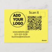 シンプルq rコーミニマルド追加ロゴスキャンコード名we ポストカード (裏面)