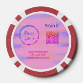 シンプルq rコーミニマルド追加ロゴスキャンコード名we ポーカーチップ (裏面)