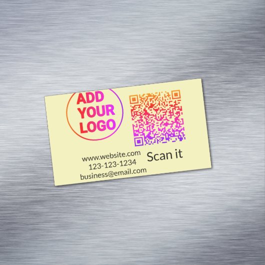 シンプルq rコーミニマルド追加ロゴスキャンコード名we マグネット名刺 (インサイチュ)