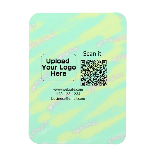 シンプルq rコーミニマルド追加ロゴスキャンコード名we マグネット (縦)