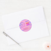 シンプルq rコーミニマルド追加ロゴスキャンコード名we ラウンドシール (封筒)