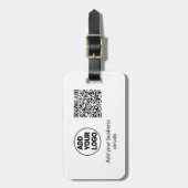 シンプルq rコーミニマルド追加ロゴスキャンコード名we ラゲッジタグ (正面縦)