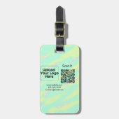 シンプルq rコーミニマルド追加ロゴスキャンコード名we ラゲッジタグ (正面縦)