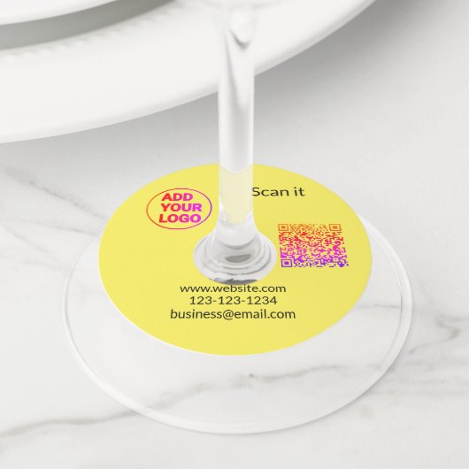 シンプルq rコーミニマルド追加ロゴスキャンコード名we ワイングラスタグ (クローズアップ)