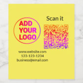 シンプルq rコーミニマルド追加ロゴスキャンコード名we ワインラベル (シングルラベル)