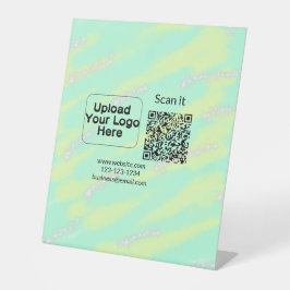 シンプルq rコーミニマルド追加ロゴスキャンコード名we 台座サイン