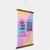 シンプルq rコーミニマルド追加ロゴスキャンコード名we 吊り下げ型タペストリー (傾斜あり)