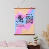 シンプルq rコーミニマルド追加ロゴスキャンコード名we 吊り下げ型タペストリー (寝室)