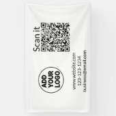 シンプルq rコーミニマルド追加ロゴスキャンコード名we 横断幕 (縦)