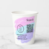 シンプルq rコーミニマルド追加ロゴスキャンコード名we 紙コップ (裏面)