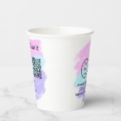 シンプルq rコーミニマルド追加ロゴスキャンコード名we 紙コップ (左)