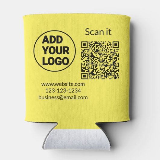 シンプルq rコーミニマルド追加ロゴスキャンコード名we 缶クーラー (裏面)