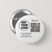 シンプルq rコーミニマルド追加ロゴスキャンコード名we 缶バッジ (正面&裏面)