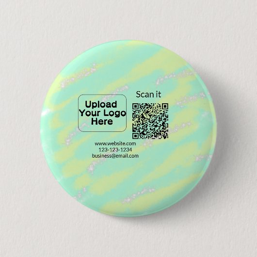 シンプルq rコーミニマルド追加ロゴスキャンコード名we 缶バッジ (正面)