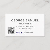 シンプルQRエレガントコードとロゴアポイントメントカード 予約カード (裏面)