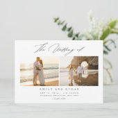 シンプルQRエレガントコード写真結婚の 招待状 (スタンド正面)