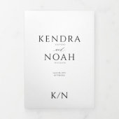 シンプルQRコエレガントードRSVP詳細結婚 三つ折り招待状 (カバー)