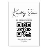 シンプルqrコミニマルードのメ結婚ニュー テーブルナンバー (正面)