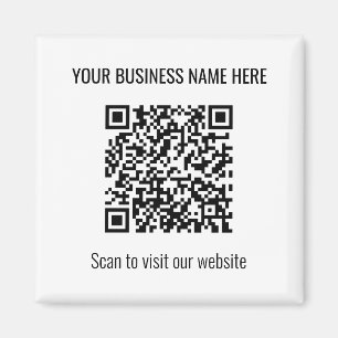 シンプルQRコモダンード角白磁石 マグネット