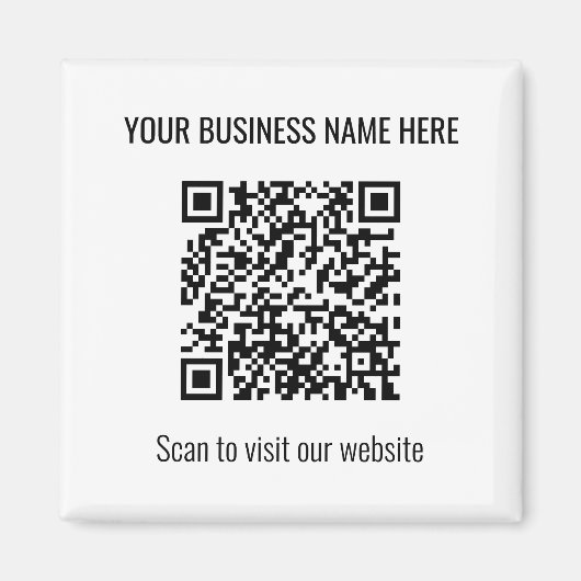 シンプルQRコモダンード角白磁石 マグネット (正面)