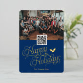 シンプルQRコーエレガントド業務ホリデーカード 箔シーズンカード (立ち正面)