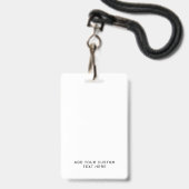 シンプルQRコーカスタムドビジネスロゴLanyardカード バッジ (裏面（ネックストラップ付）)