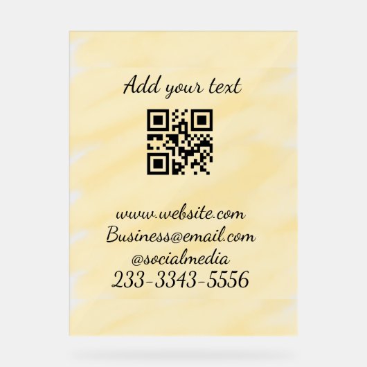 シンプルQRコーカスタムド名の追加文字クラシック アクリルサイン (正面)