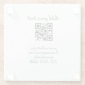 シンプルQRコーカスタムド名の追加文字クラシック ガラスコースター (裏面)