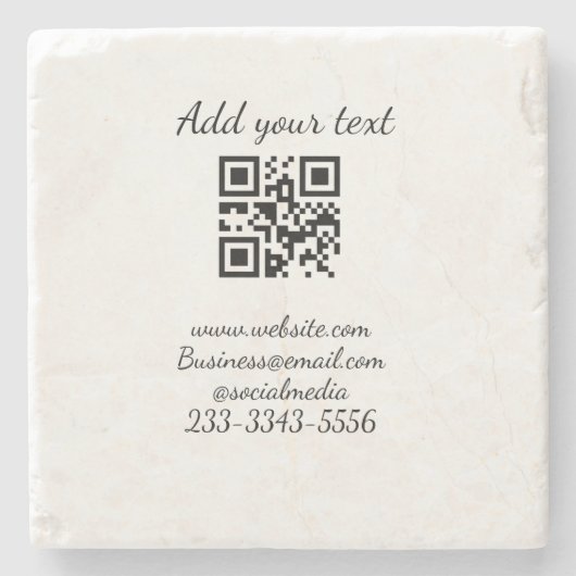 シンプルQRコーカスタムド名の追加文字クラシック ストーンコースター (正面)