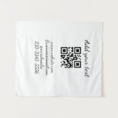 シンプルQRコーカスタムド名の追加文字クラシック タペストリー (正面(横))