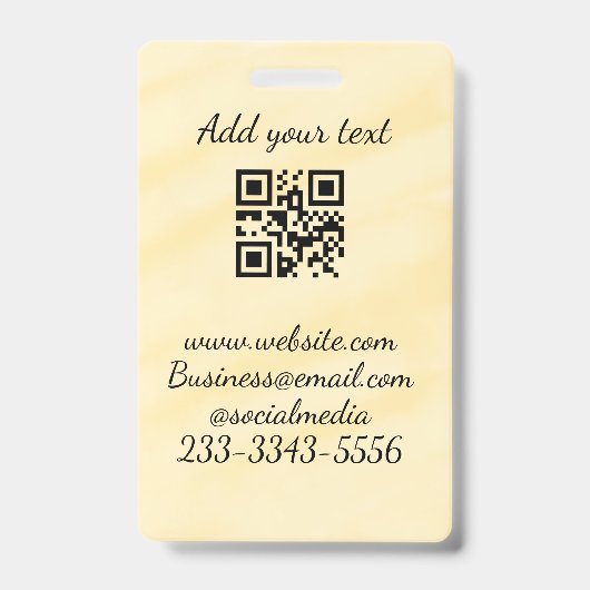 シンプルQRコーカスタムド名の追加文字クラシック バッジ (正面)