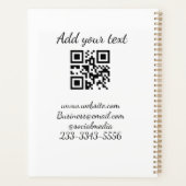 シンプルQRコーカスタムド名の追加文字クラシック プランナー手帳 (裏面)