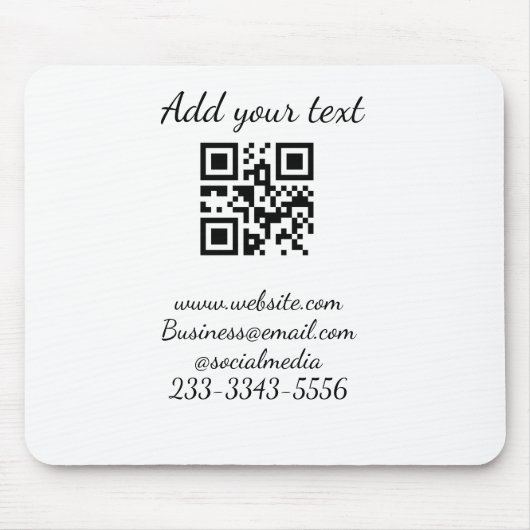 シンプルQRコーカスタムド名の追加文字クラシック マウスパッド (正面)