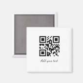 シンプルQRコーカスタムド名の追加文字クラシック マグネット (正面/裏面)