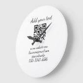 シンプルQRコーカスタムド名の追加文字クラシック ラージ壁時計 (傾斜)