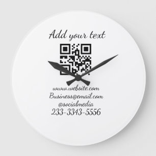 シンプルQRコーカスタムド名の追加文字クラシック ラージ壁時計