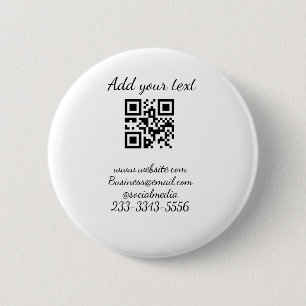 シンプルQRコーカスタムド名の追加文字クラシック 缶バッジ