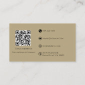 シンプルQRコークラシックドブラックとタンビジネスカード 名刺 (裏面)