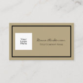 シンプルQRコークラシックドブラックとタンビジネスカード 名刺 (正面)