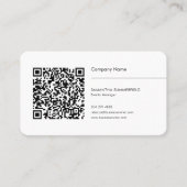 シンプルQRコードと会社のロゴ 名刺 (正面)