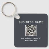 シンプルQRコードのテンプレート | ダークグレー キーホルダー (正面)