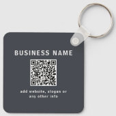 シンプルQRコードのテンプレート | ダークグレー キーホルダー (裏面)