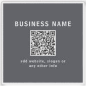 シンプルQRコードのテンプレート | ダークグレー シール (正面)