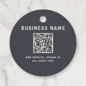 シンプルQRコードのテンプレート | ダークグレー フェイバータグ (正面)